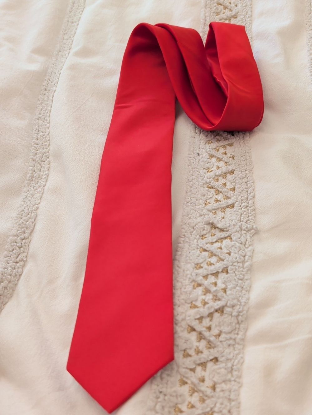 Classic Red Satin Men's Tie